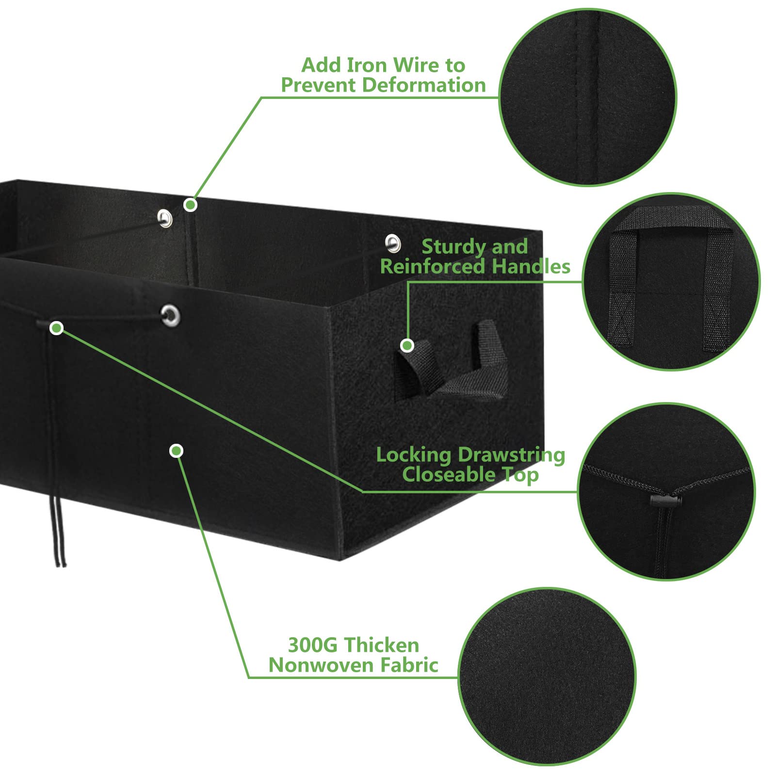 Cama de xardín elevada de tecido 3 pezas (10)